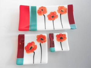 Square New Poppy Red Plate