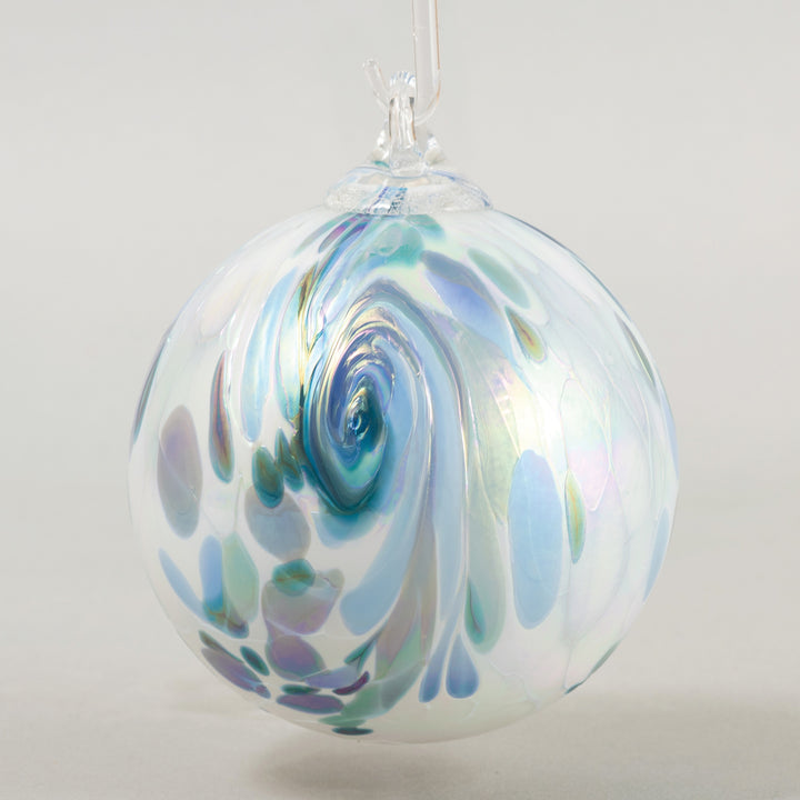 Blue Hydrangea Feather Ornament