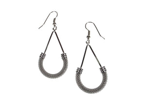 Curved Mesh Triangle Drop Earrings