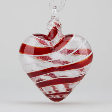 Designer Red Spin Heart Ornament
