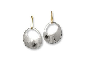 Sterling Silver and 14K Medium Olive Earring