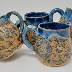 Mug, Rustic Victorian Blue Floral