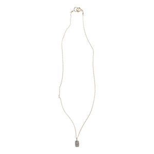 Pave Diamond Dog Tag Necklace