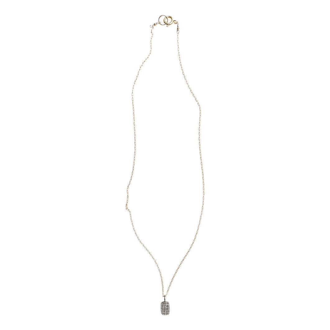 Pave Diamond Dog Tag Necklace