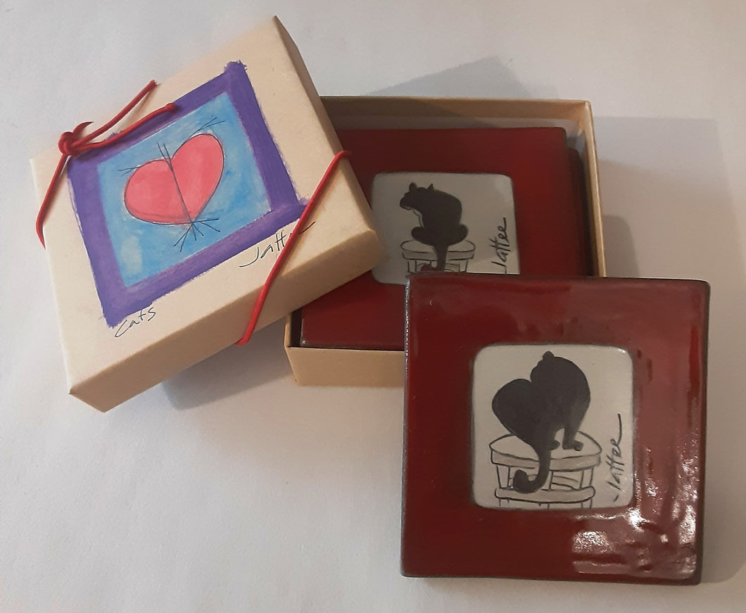 Porcelain Boxed Set of Cats in Different Poses
