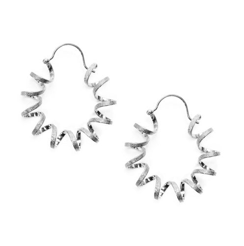 Continuous Coil Sterling Silver Hoop Earrings