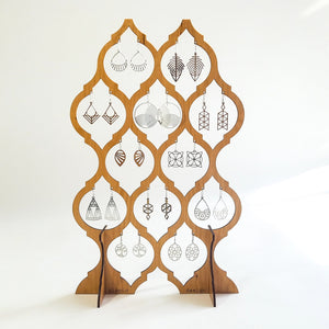 Earring Stand, Vert Cherry Wood