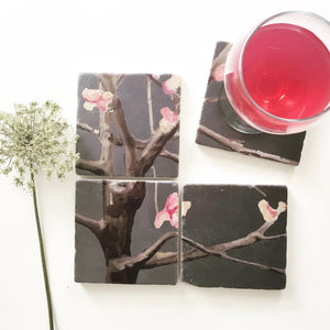 Tree With Pink Flower Coaster