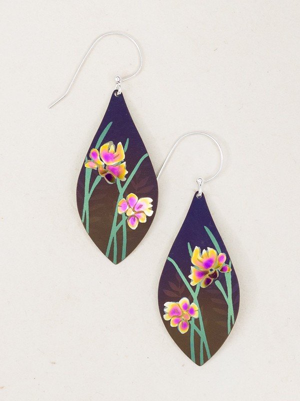 Iris from the Earth, Niobium Drop Earrings