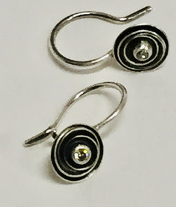 Oxidized Sterling Silver Diamond Earring Birch