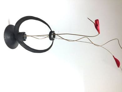 Forged-steel Circle around Glass Tube Vase