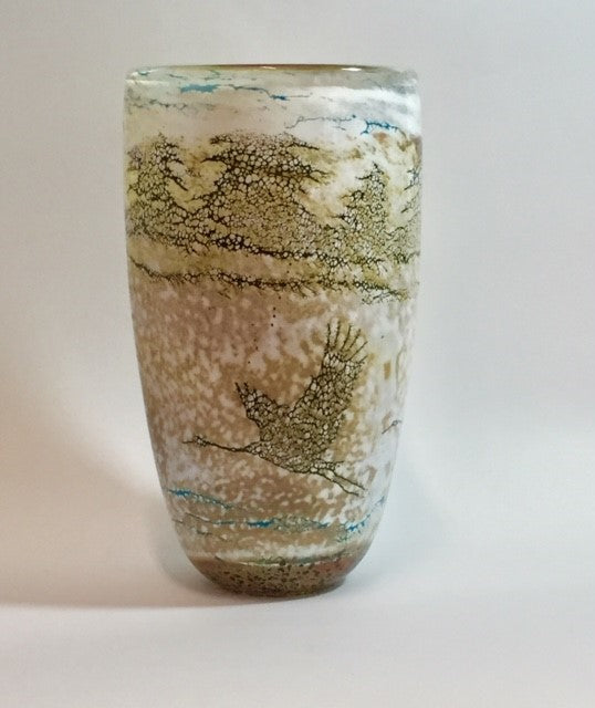 Cranes in Flight Vase