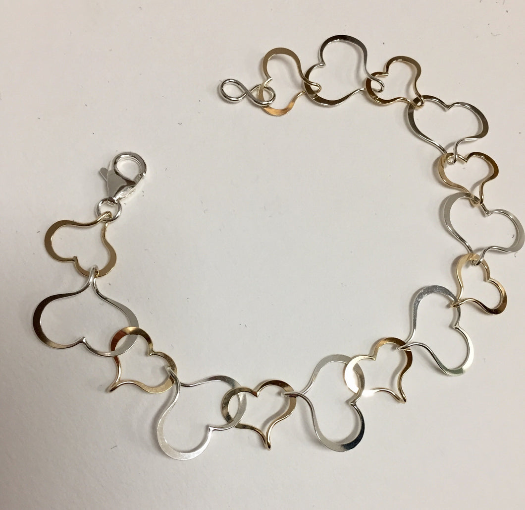 Bracelet Linked Hearts