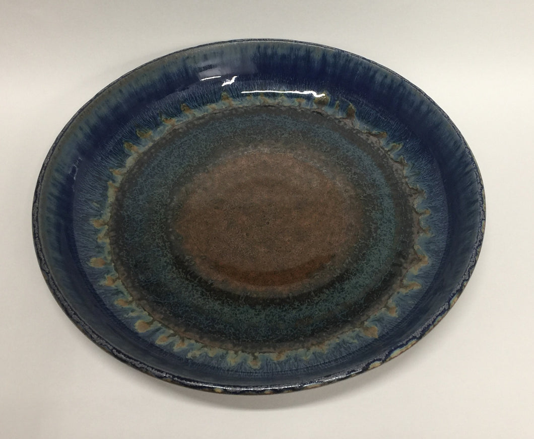 Pie Plate Amber Blue