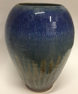 Vase, Round Amber Blue