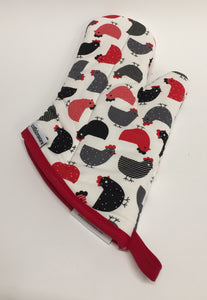 Oven Mitt With Chickens