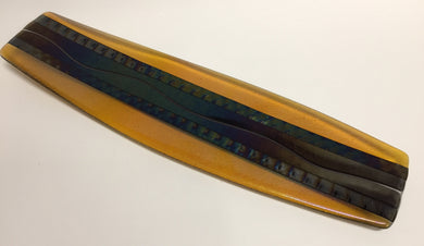 Sushi Tray Amber Glass