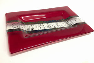 Rectangular Tray, Red Confetti