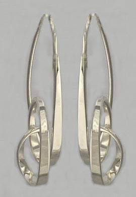 Earring SS Forged double loop hoop