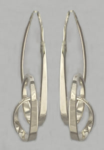 Earring SS Forged double loop hoop