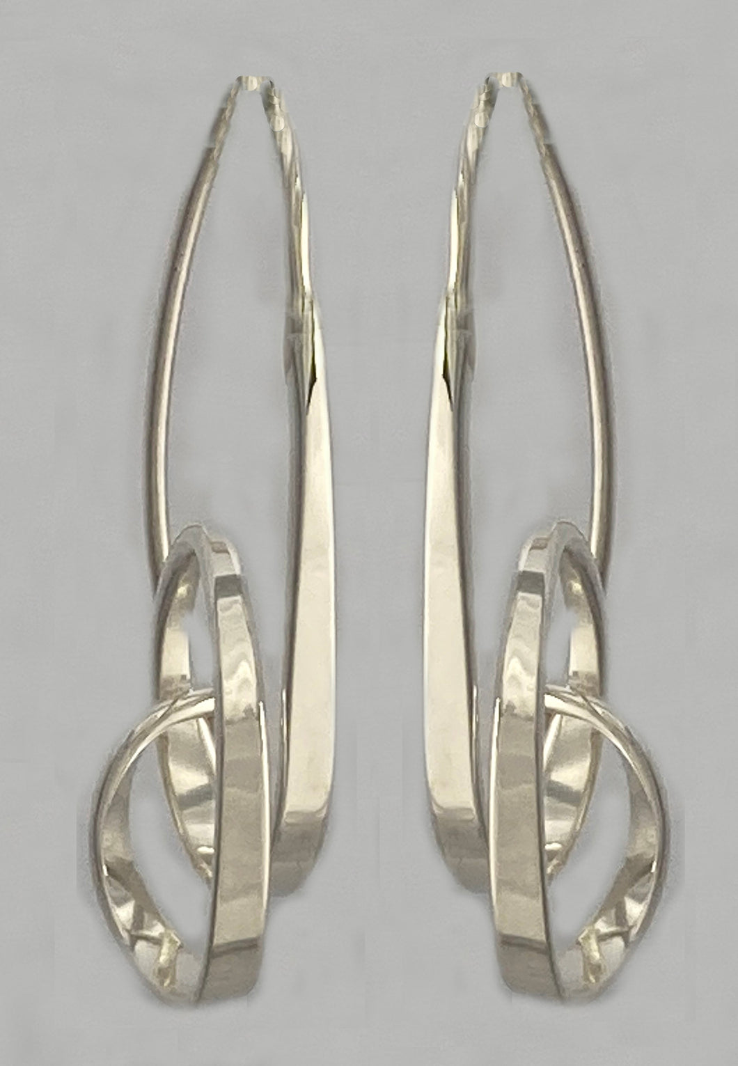 Earring SS Forged double loop hoop