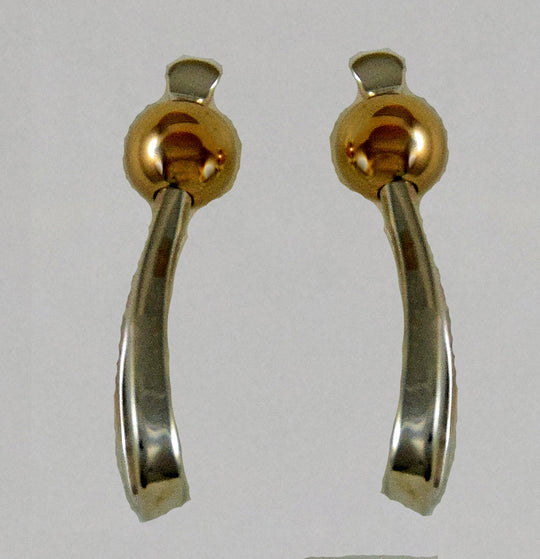 Ear, SS/14K Sm Post Loop w/4MM Bead