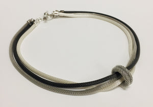 3-Strand Mesh Necklace with Floating Ring