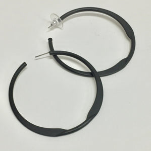 Earrings, Black Hoop