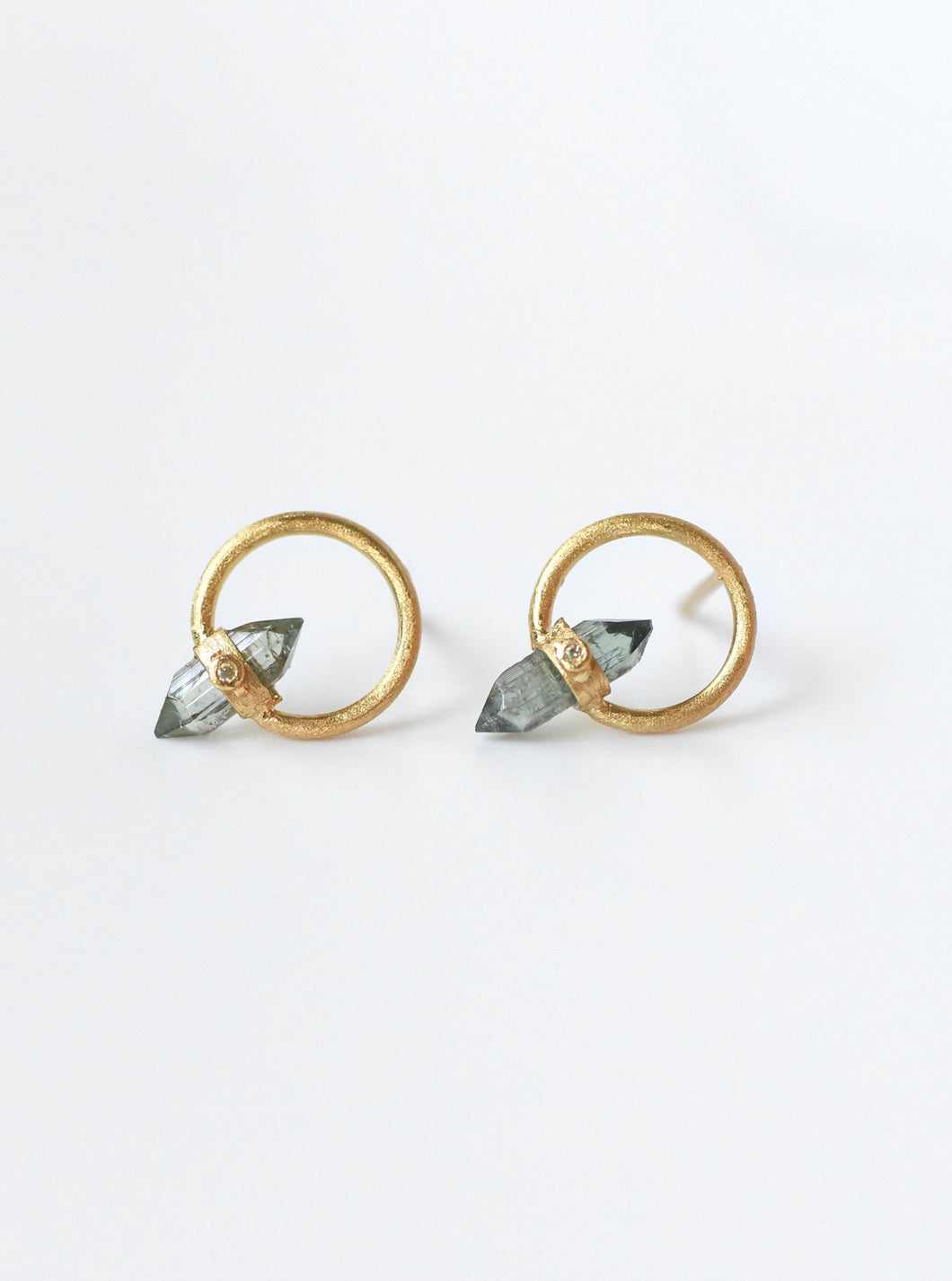 Gold Circle With Tourmaline and Diamond Accent