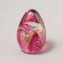 Load image into Gallery viewer, Paperweight Egg, Cranberry Passion Flower