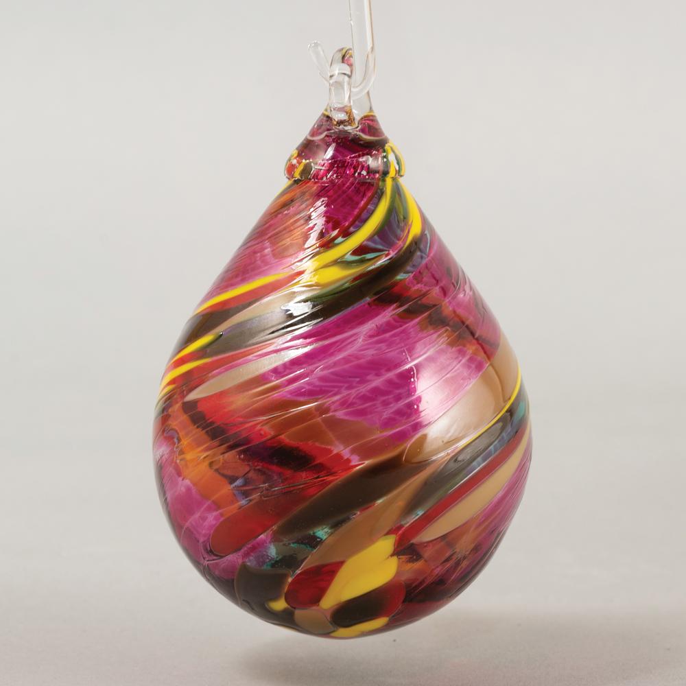 Magenta Lace Raindrop Ornament