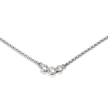 Load image into Gallery viewer, 14K White Gold Necklace With 3 Diamonds