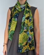 Silk Green Dot Scarf
