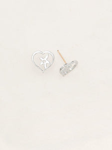True Love Silver Overlay Earrings With Gold-Filled Posts