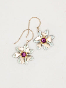 Sage and Purple Alexa Flower Earring