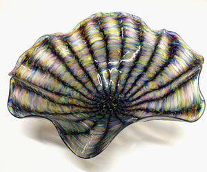 Art Glass Multicolored Flutter Bowl