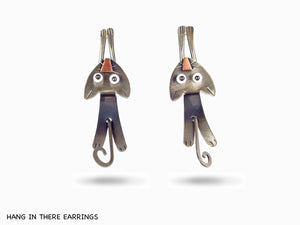 Hang in There, Cat Earrings