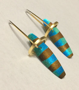 Striped Niobium Dangle Surrounded By Vermeil Halo