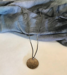 Bronze Cherry Blossom Pendant On Sterling Chain