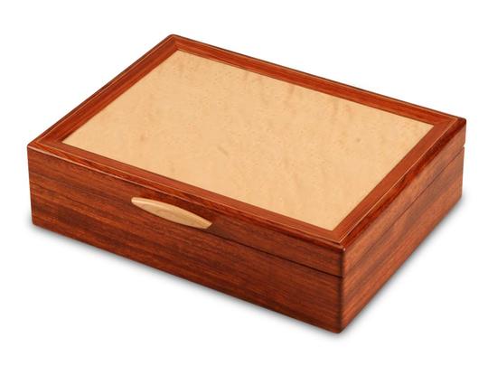 Bubinga Jewelry Box With A Sapphire Interior