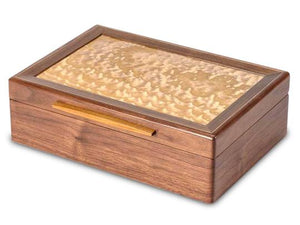 Wooden Valet Box of Walnut with a Tamo Ash Lid