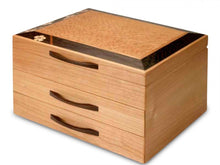 Load image into Gallery viewer, 2 Drawer Jewelry Box in Cherry With A Cherry Blossom Top