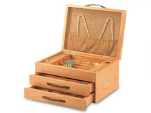 Load image into Gallery viewer, 2 Drawer Jewelry Box in Cherry With A Cherry Blossom Top