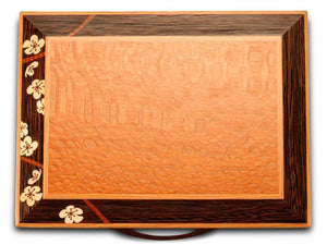 2 Drawer Jewelry Box in Cherry With A Cherry Blossom Top