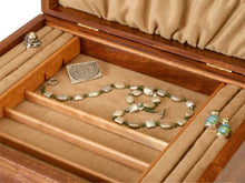 Load image into Gallery viewer, 2 Drawer Jewelry Box in Sapele With Ginko Leaves Inlayed On Lid