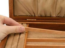 Load image into Gallery viewer, 2 Drawer Jewelry Box in Sapele With Ginko Leaves Inlayed On Lid