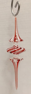Red and White Star Glass Ornament