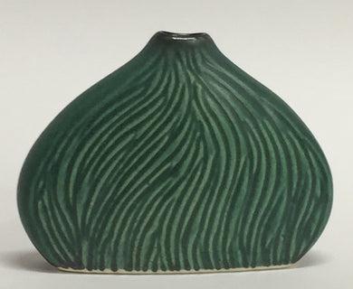 Carved Bud Vase Green
