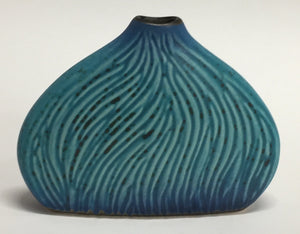Carved Bud Vase Blue