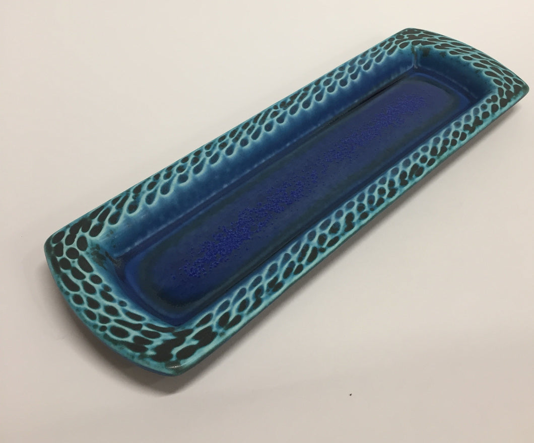 Narrow Dimpled Tray Blue